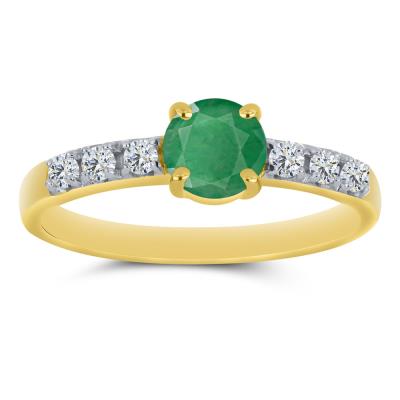 BUY NATURAL EMERALD GEMSTONE RING IN 14K GOLD